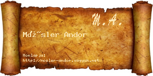 Mösler Andor névjegykártya
